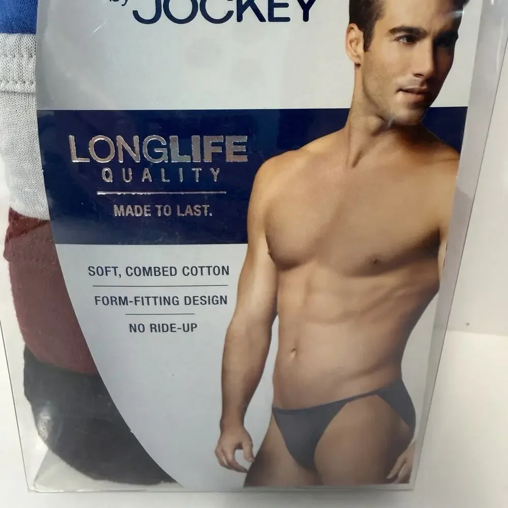 LIFE/JOCKEY String Bikini 2015 5 Pack Underwear Size Large Combed Cotton NEW